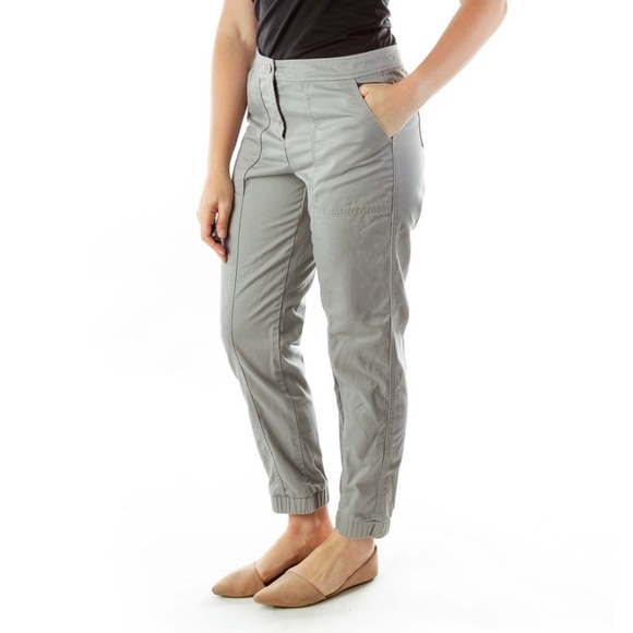 Garnet Hill Tapered Cargo Jogger Pants in Gray Cotton Plus Size 16 NEW - Picture 2 of 12